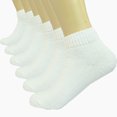 thumbnail image 5 of White 6 Pairs Men Ankle Quarter Crew Athletic Sports Low Socks Cotton Size 10-13, 5 of 5
