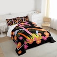thumbnail image 3 of Homewish Country Fungus Mushroom Full Size Comforter Sets,Colorful Cartoon Flower Bedding Comforter Set,Orange Black Bedding Sets For Children,Breathable Home Decor Reversible,3pcs, 3 of 8