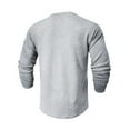 thumbnail image 5 of Zylanna Men's T-Shirts Tee, Button Long Sleeve Crew Neck Stretchy Solid Color Casual Tops for Man Gray, 5 of 8