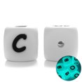 thumbnail image 3 of 50 cuentas de silicona con letras que brillan en la oscuridad de 12 mm, luminosas, personalizadas, con nombre, para mordedores y masticables, 3 of 5