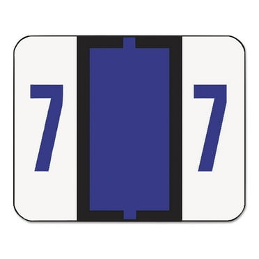 Smead 67377 Single Digit End Tab Labels, Number 7, Purple-on-White, 500/Roll
