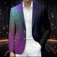thumbnail image 2 of oqasdz Mens Blazer Print Dinner Elegant Lapel Long Sleeve for Groom Event Attire Stylish Comfort Fit Sport Coat Party Business Formal, 2 of 4