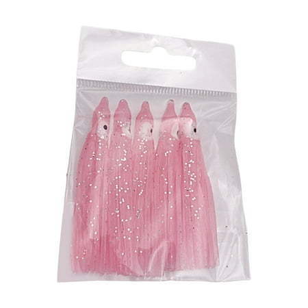 LIVEST 5Pcs Octopus Soft Baits Simulation with Luminous Effect Angling Seawater Fishing Soft Squid Skirt Lures for Outdoor Fishing