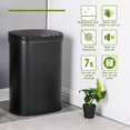 thumbnail image 2 of 13 Gallon Kitchen Trash Can Automatic Stainless-Steel Waste Bin with Motion Sensor, Anti-Fingerprint Mute Designed Trash Bin, Black, 2 of 8