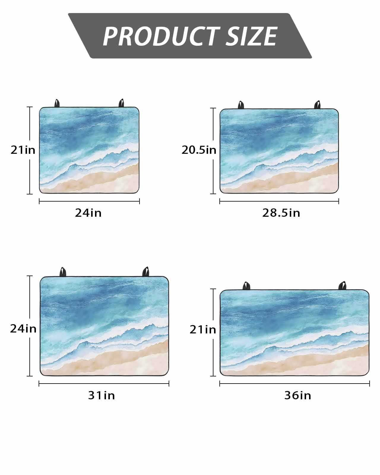 Stove Top Covers for Electric Stove, Blue Waves Glass Stovetop Cover Protector, Gradient Beach Abstract Oil Painting Art Induction Cooktop Protector Oven Mat for Kitchen Countertop 24"x21"