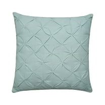 18" x 18" Diamond Tuck Seaglass Solid Woven Square Accent Throw Pillow