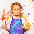 thumbnail image 2 of Purple Blue Tie Dye Pattern Kids Aprons for Girls and Boys,Adjustable Neck Strap Toddler Aprons for Kids Cooking Baking, 2 of 6