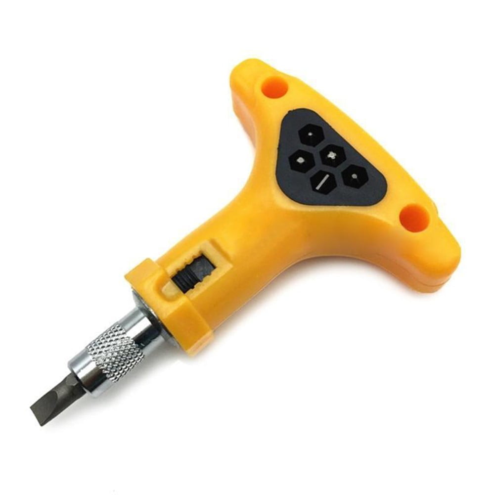Ttype Ratchet Screwdriver Handle with 5 Bits Socket Wrench 6.35mm Hand