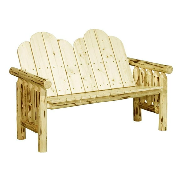 Montana Woodworks 17.5" Handcrafted Transitional Wood Deck Bench in Gold