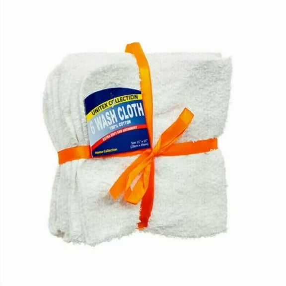White Wash Cloths 11X11 Hotel Kitchen Washcloth Towel 6 Pcs 100% Cotton