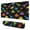 Colorful Dinosaurs Black, variant on Long Mouse Pads for Desk,Colorful Dinosaurs Cacti Pattern Desk Mats on Top Of Desks, Desk Mouse Pad Extra Large with 3mm Non-Slip Base and Stitched Edge for Gaming,Office,Work,Home 31.5"x11.8"