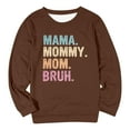thumbnail image 3 of Women's Sweatshirts 2025 Mama Mommy Mom Bruh Sweatshirt Long Sleeve Crewneck Casual Pullover Top Sweatshirt for Women, 3 of 5