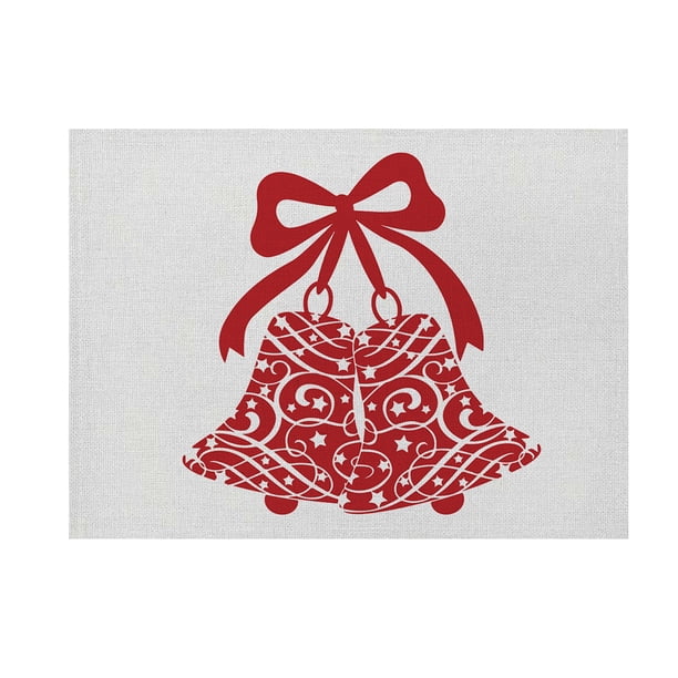 XWSHYW Decoraciones Navideñas Mantel Individual Navideño de Algodón y Lino con Estampado Inglés, Decoración Navideña