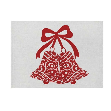 

SHOPESSA Christmas Deals Christmas Decoration Christmas Placemat Cotton and Linen Cartoon Printing English Table Mat Holiday Decoration
