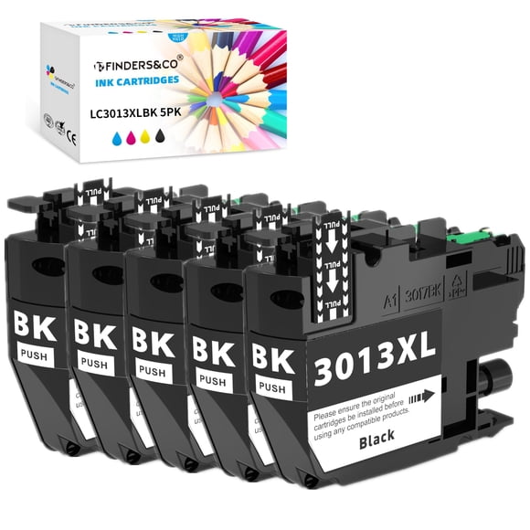 Cartouche d'Encre Noire TG LC3013BK de Remplacement pour Imprimante Brother lc3013TG LC-3013 LC3011 Compatible avec Brother MFC-J491DW J497DW J690DW J895DW (5X LC3