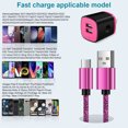 thumbnail image 7 of Type C Charger USB C Cable Fast Charging Cable 6FT with USB Wall Charger Block,Hootek USB A to USB C Type C Cable 2 Port USB C Charger Block for Android Charging Cords USB-C Phone Cables, Pink, 7 of 7