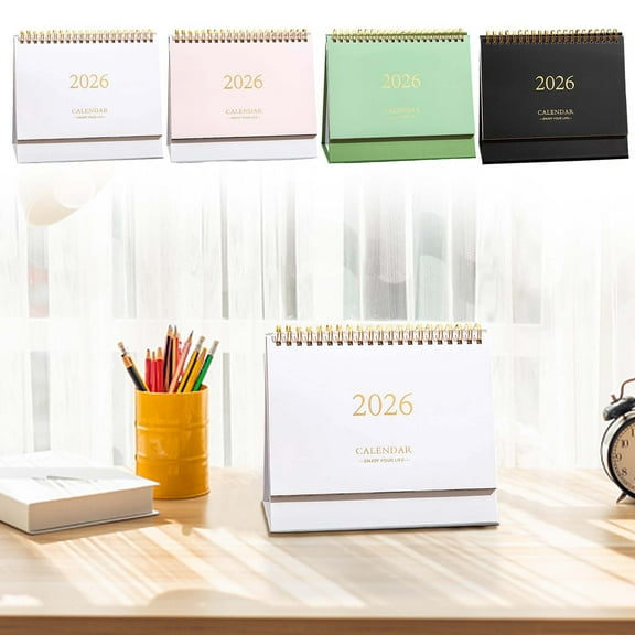 2026 Minimalist Morandi Color Desk Calendar - Desktop Office Memo Message Notebook, Small Compact, Easy to Write, Perfect for Home Office to Track Schedules & Notes, 7.56*6.89in, Green