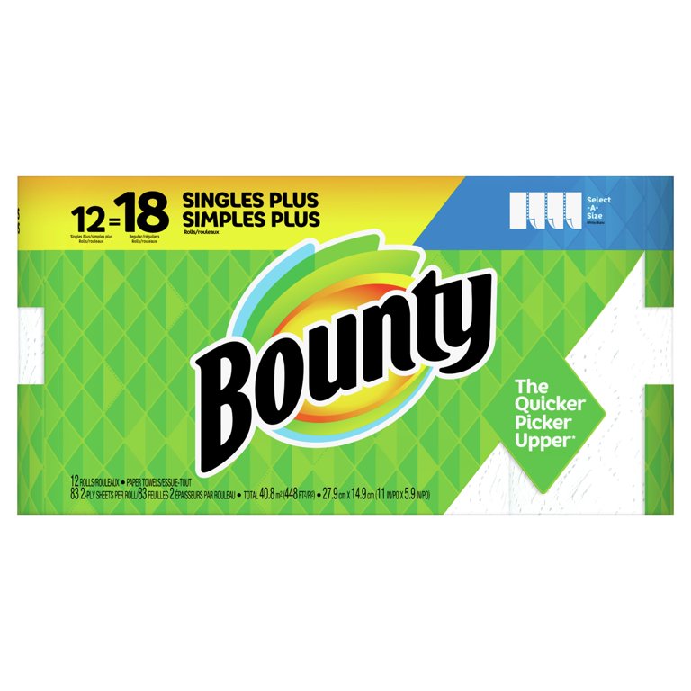 Bounty, Select-A-Size Kitchen Paper Towels, 12 Rolls, 74 Sheets