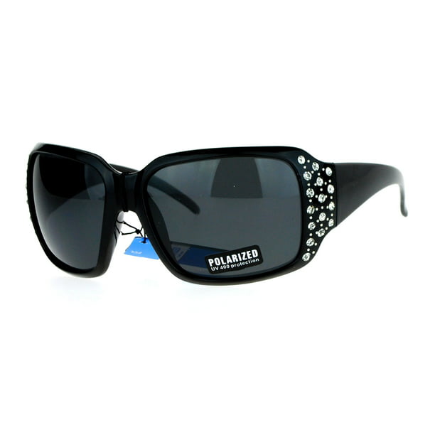 SA106 Polarized Lens Oversize Rhinestone Bling Iced Out Womens Sunglasses  All Black - Walmart.com - Walmart.com