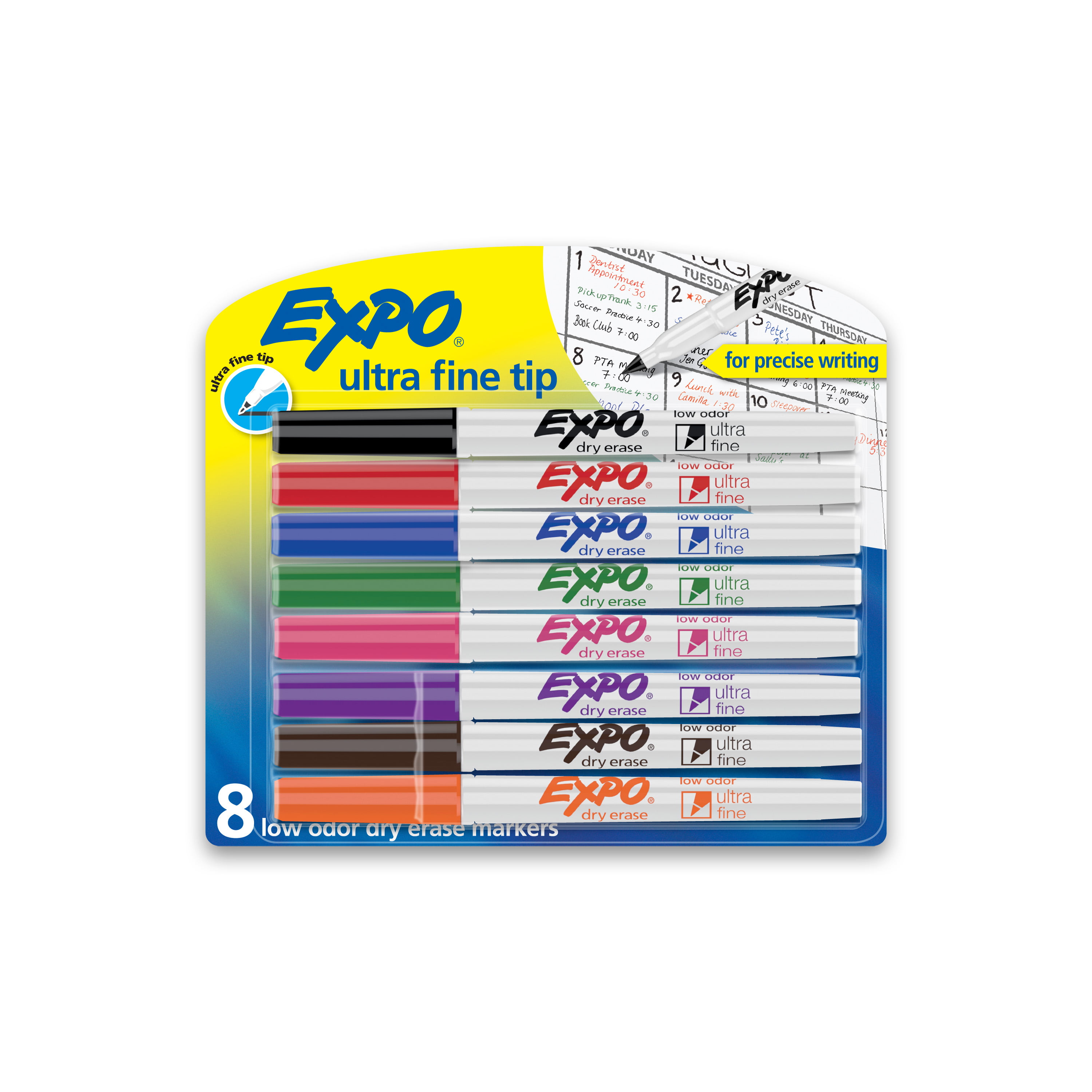 Assorted Colors 8-Count Details about   1884309 Low-Odor Dry Erase Markers Ultra Fine Tip 