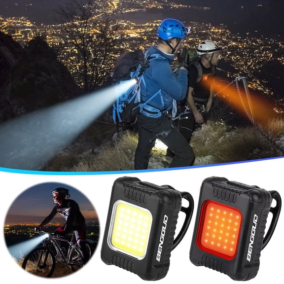 USB Rechargeable Mini Bike Headlight with COB LED, Lightweight Bicycle Front Light for Night and Camping