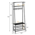 thumbnail image 2 of Hall Tree with Bench – 4-in-1 Rustic Entryway Organizer – 5 Hooks, Shoe Rack & Coat Rack – 200 lb Seat – Space-Saving – MDF & Steel – 70"H, 2 of 18