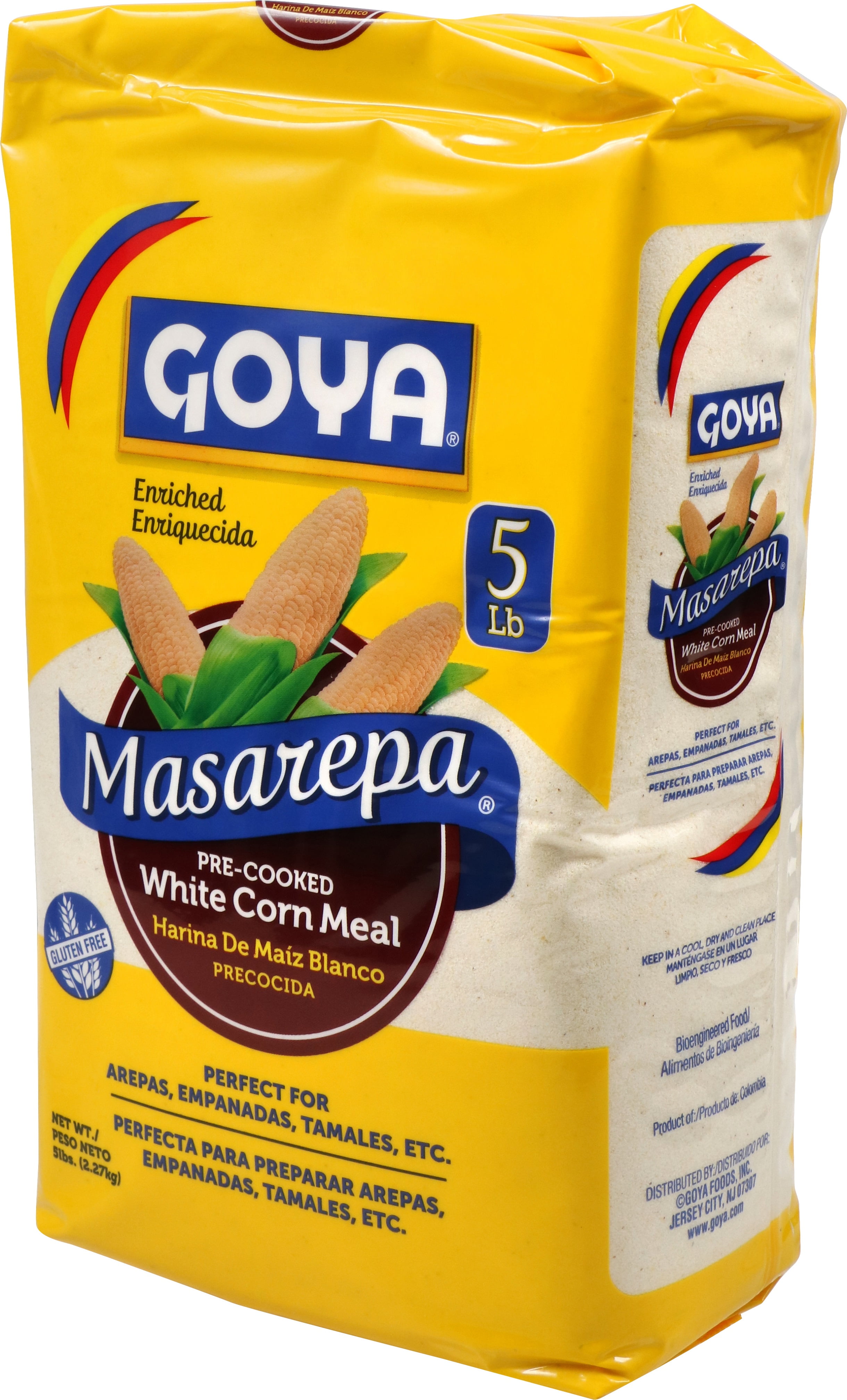 (2 pack) GOYA® Masarepa® – Pre-Cooked White Corn Meal, 5 lb Pouch
