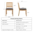 thumbnail image 6 of French Country Dining Chairs Set of 6, Grey Kitchen & Dining Room Chairs Set of 6, Rattan Dining Chairs, Cane Low Back, Wood Legs, Sillas De Comedor (Rattan, Gray, 6Pcs), 6 of 11