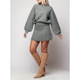 thumbnail image 2 of Long Sleeve Women Fall Winter 2 Pieces Skirt Sets Casual Sweater Pullover and Skirt, 2 of 6