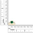 thumbnail image 3 of AFFY 3 Stone Engagement Ring for Her, 6X6MM Asscher Shape Zambian Emerald Lab Grown Gemstone & Moissanite Wedding Promise Ring for Women In 14K Yellow Gold Over Sterling Silver (1.30 Cttw)-7, 3 of 3