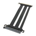thumbnail image 1 of PCIe 4.0 Riser Cable, PCI E 4.0 X16 GPU Graphics Card Extension Cable, PCIe 4.0 X16 Flexible Extender Card Extension Port 180 Adapter, Black, 1 of 7