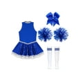 thumbnail image 6 of iiniim Girls Cheer Leader Sequin Sleeveless Cheerleading Pom Poms Uniform Dance Dress A Blue B 12, 6 of 7