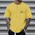 thumbnail image 2 of Men Blouses Lady Tunic Top Multiple Shirts Men Short Sleeve T Shirts Tee Shirt Long Cold Shoulder Tops Bulk T for with Sleeves Western Jacket Long L Shirt Large Chested M Yellow XL, 2 of 4