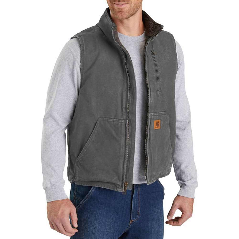 Carhartt Men's Relaxed Fit Washed Duck Sherpa-Lined Vest