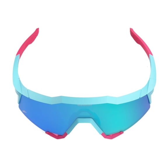 100 Percent Speedcraft LE Tatis 4 Sunglasses with Blue Topaz Mirror Lens, Lightweight TR90 Frame, and Adjustable Temple Tips (Soft Tact Blue)