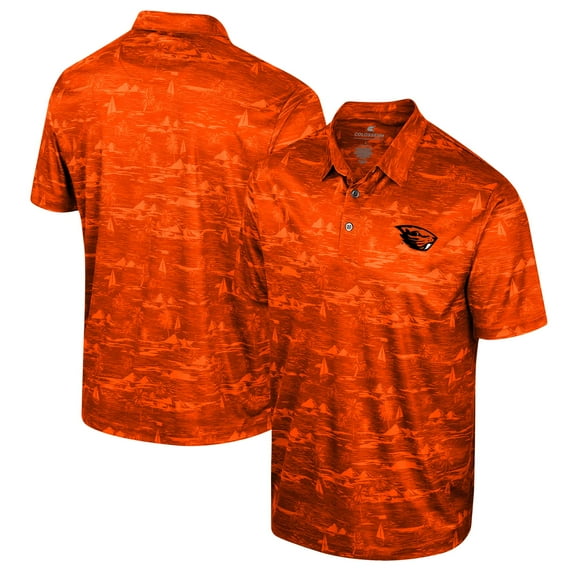 Men's Colosseum Orange Oregon State Beavers Daly Print Polo