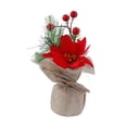 thumbnail image 2 of de Navidad artificial de mesa, regalo de Navidad con bayas rojas, de Navidad pequeño, mini de Navidad para bar, repisa navideña Flor, 2 of 8