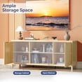 thumbnail image 6 of Ktaxon Modern TV Stand for 55/60/65 Inches TVs, 58" Television Media Console Wood Entertainment Center with 2 Fluted Doors & Adjustable Shelves for Living Room, Bedroom, Home, Natural, 6 of 8