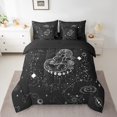 thumbnail image 2 of YST Capricornus Bedding Set, Psychedelic Galaxy Full Comforter Set, 7-Piece, Black and White, 2 of 4