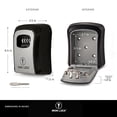 thumbnail image 4 of Iron Lock® Key Lock Box Wall Mount – Medium Waterproof Heavy-Duty Metal Safe with 4-Digit Combination for Outdoor Access, Home Entry, Office Security, Rentals & Airbnb Use (Grey, Medium), 4 of 10