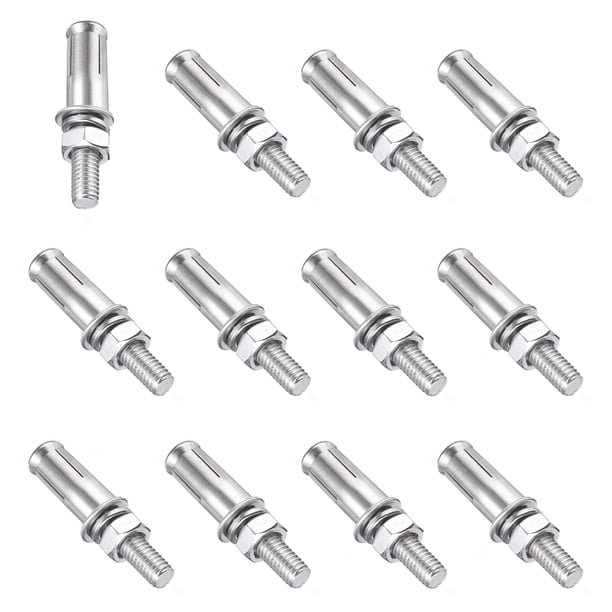 Tornillos de Expansión Uxcell para Anclaje de Manga para Paredes de Concreto, Ladrillo, Paneles de Yeso M8 x 50mm 12