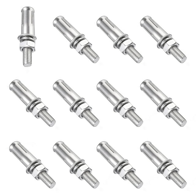 Tornillos de Expansión Uxcell para Anclaje de Manga para Paredes de Concreto, Ladrillo, Paneles de Yeso M8 x 50mm 12