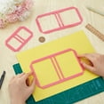 thumbnail image 3 of 3Pcs Mini Pink Bookbinding Tool Acrylic Sticky Notes Bookbinder Guide Stencil Template Bookbinding Ruler Scrapbooking Tool for Portable Notebook Journal Handbook Making DIY, 3 of 6