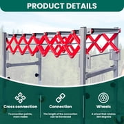 Material Conveyor Unit, Flexible Roller Conveyor, Red Height Adjustable Conveyor Base, 600lbs Load Capacity, Rustproof Steel Design for Warehouse, Logistics Transport