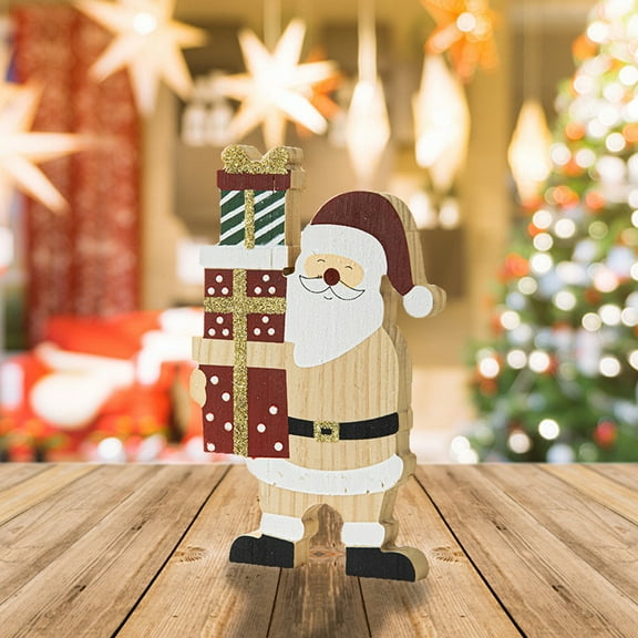 Hwkond Christmas Tree Prelit Christmas Decorations Log Color Wooden Ornaments Gifts Christmas Gifts