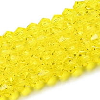 10 strand Transparent Glass Beads Strands Faceted Bicone Yellow 4x4mm Hole: 0.8mm 80~85pcs/strand 30~32cm