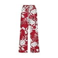 thumbnail image 2 of Women Capri Linen Cropped Trousers Hawaiian Beach Pants with Pocket Boho Floral Print Jogger Baggy Vintage High Waisted Jogging Bottoms Loose Fit Classic Tracksuit Loungewear Sportswear, 2 of 4