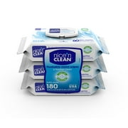 Nice N Clean Plant-Based Flushable Wet Wipes, 3 Flip-Top Packs (180 Total Wipes)