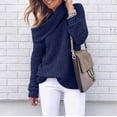 thumbnail image 4 of Ropa de mujer Suéter europeo y americano de otoño e invierno Suéter de cuello alto de color sólido Wish Top, 4 of 5