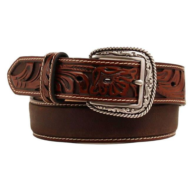 Ariat - Ariat A1017008-46 Mens Leather Floral Embossed Belt, Size - 46 ...